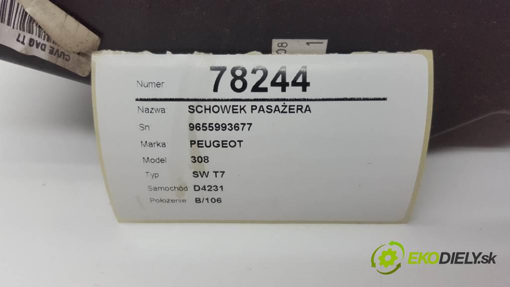 PEUGEOT 308 SW T7 2008 66,20 kw SW T7 1560 Priehradka, kastlík spolujazdca 9655993677 (Priehradky, kastlíky)