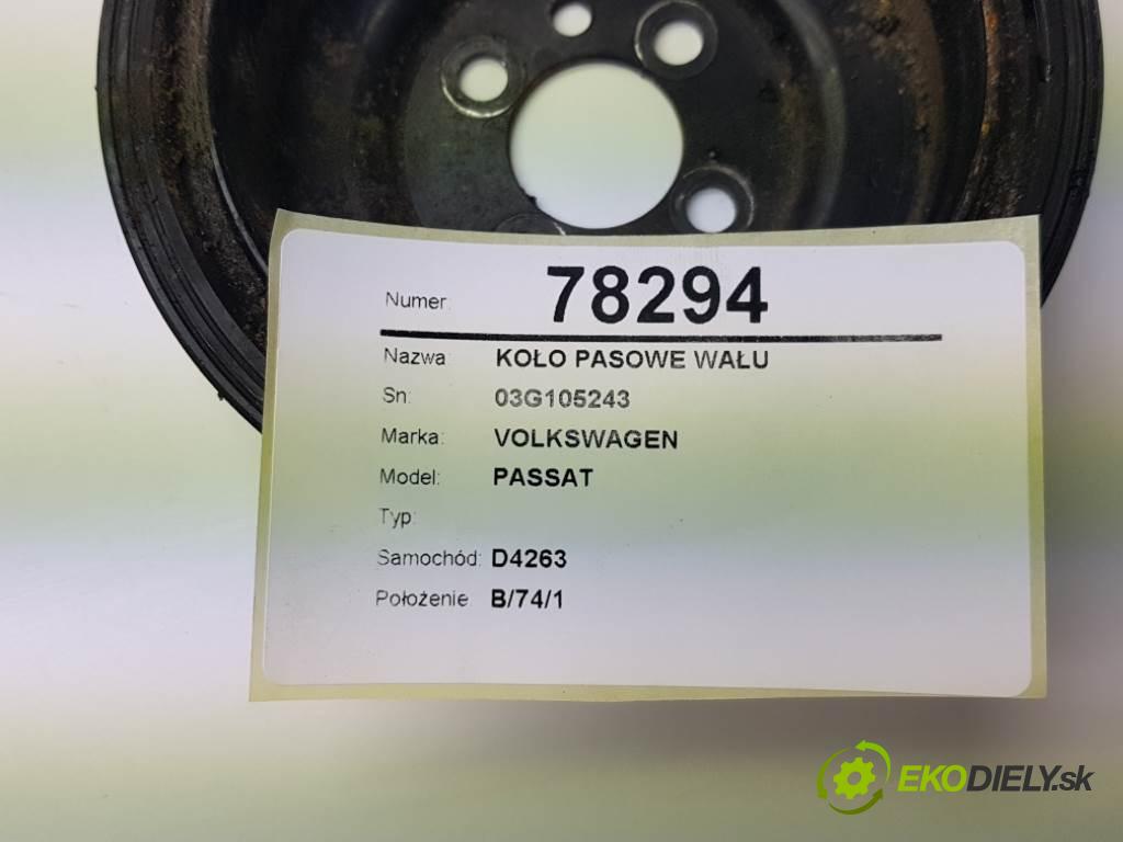 VOLKSWAGEN PASSAT  2015 110kW B8 1968 kolo kolová hřídele 03G105243