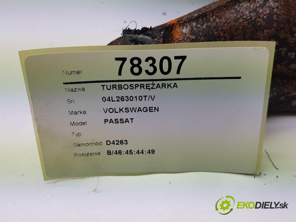VOLKSWAGEN PASSAT  2015 110kW B8 1968 Turbodúchadlo,turbo 04L263010T/V (Turbodúchadlá (kompletné))