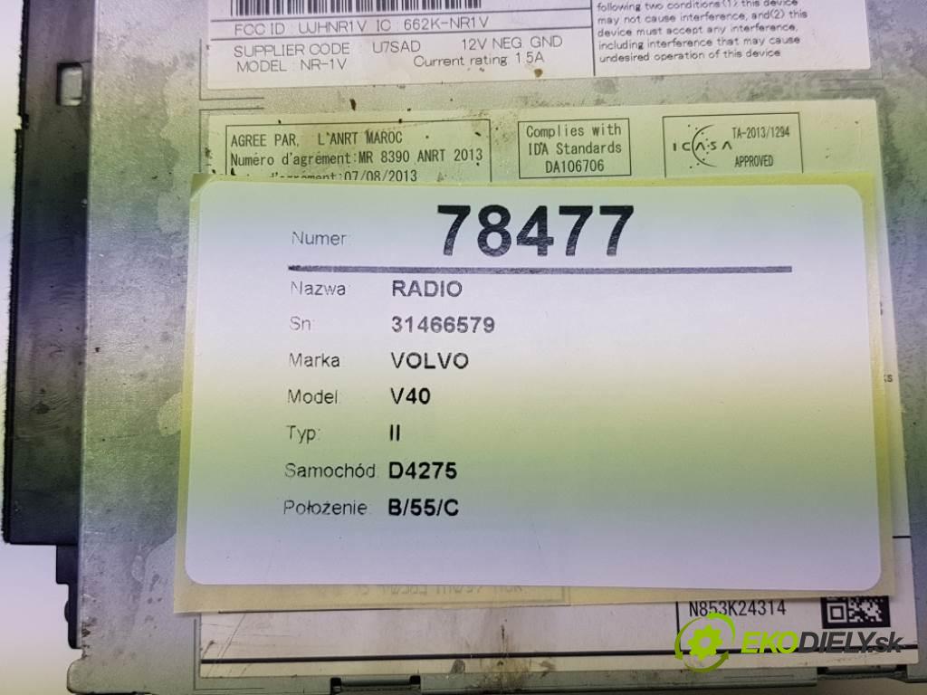 VOLVO V40 II 2015 120 kW II 1969 RADIO 31466579 (Audio zariadenia)