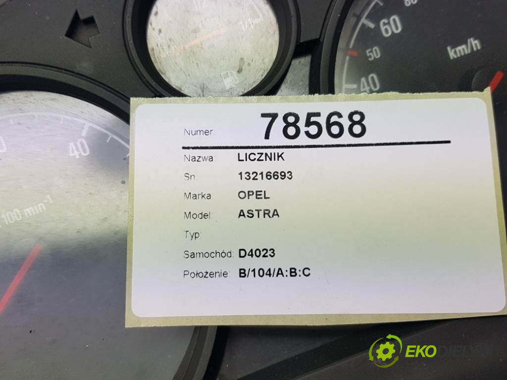 OPEL ASTRA  2006 66kW   1248 Prístrojovka 13216693 (Prístrojové dosky, displeje)
