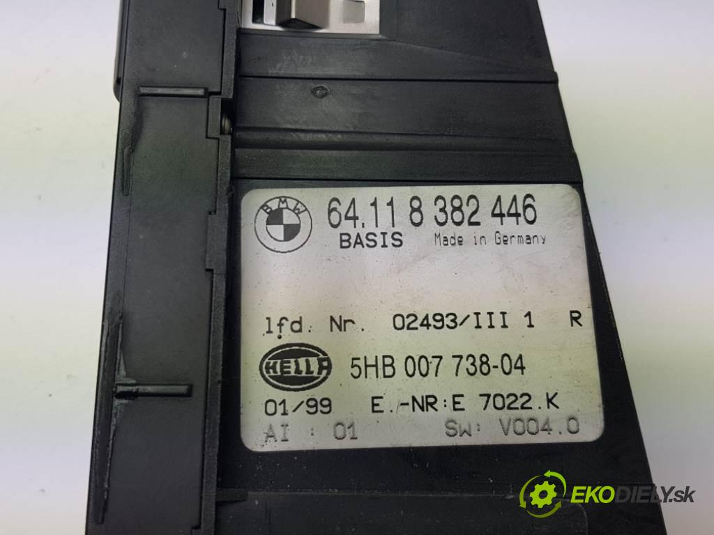 BMW E46 320D 1999 136 kW 320D 1950 Panel ovládania kúrenia 64118382446 (Prepínače, spínače, tlačidlá a ovládače kúrenia)