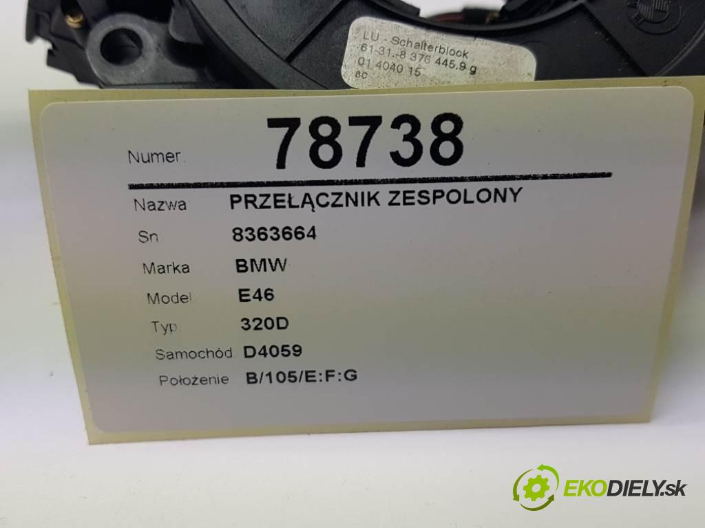 BMW E46 320D 1999 136 kW 320D 1950 Prepínač kombinovaný 8363664 (Prepínače, spínače, tlačidlá a ovládače kúrenia)