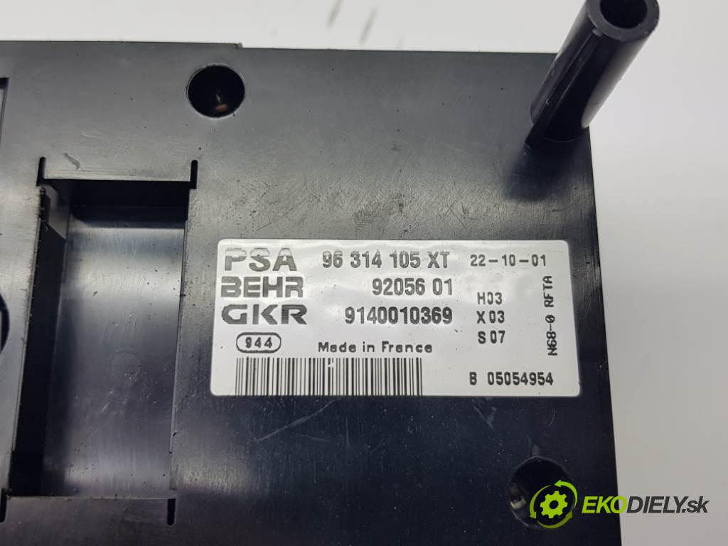 CITROEN XSARA PICASSO  2002 66kW    1997 Panel ovládania kúrenia 96314105XT (Prepínače, spínače, tlačidlá a ovládače kúrenia)