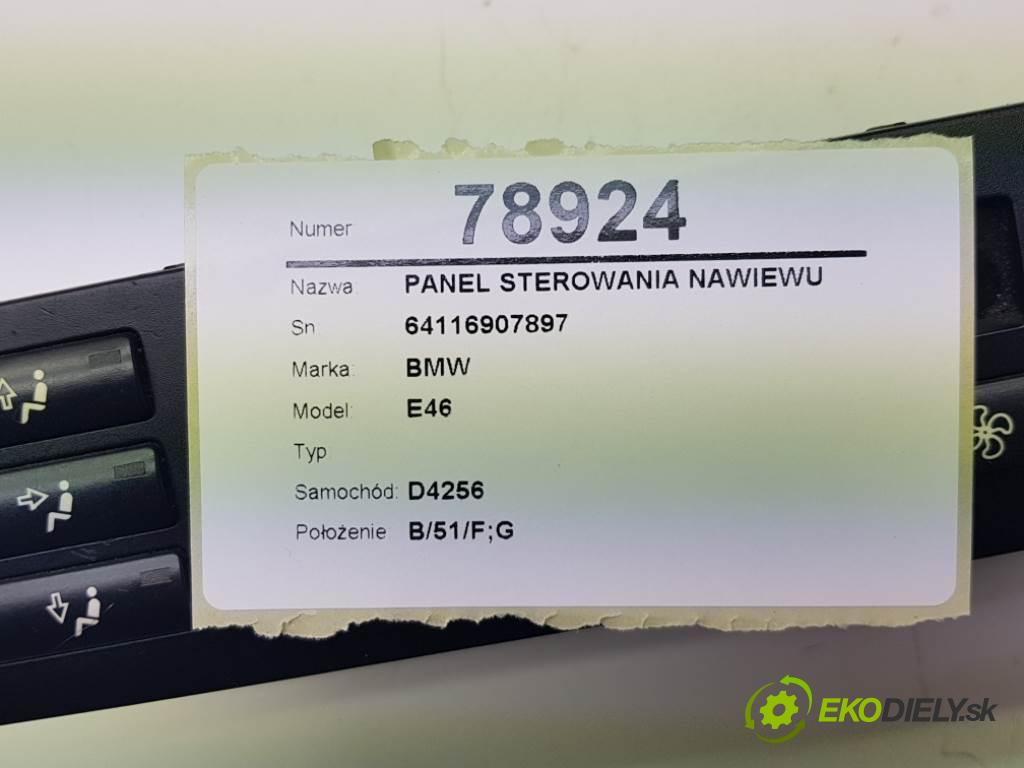 BMW E46  2021 100kW   1951 Panel ovládania kúrenia 64116907897 (Prepínače, spínače, tlačidlá a ovládače kúrenia)