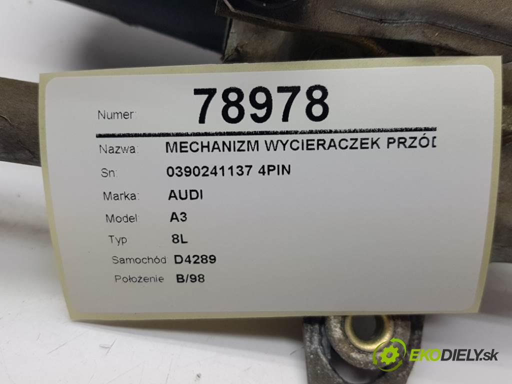 AUDI A3 8L 1998 74kW 8L 1595 Mechanizmus stieračov predný 0390241137 4PIN (Motorčeky stieračov predné)