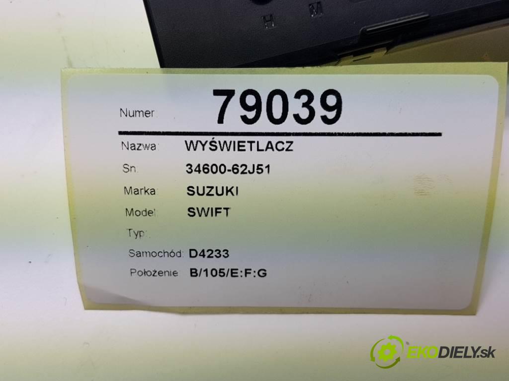 SUZUKI SWIFT  2008 67kW    1328 Dislpej 34600-62J51 (Prístrojové dosky, displeje)