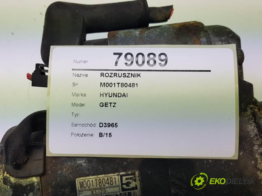 HYUNDAI  GETZ  2004 60kW     1493 Štartér M001T80481 (Štartéry)