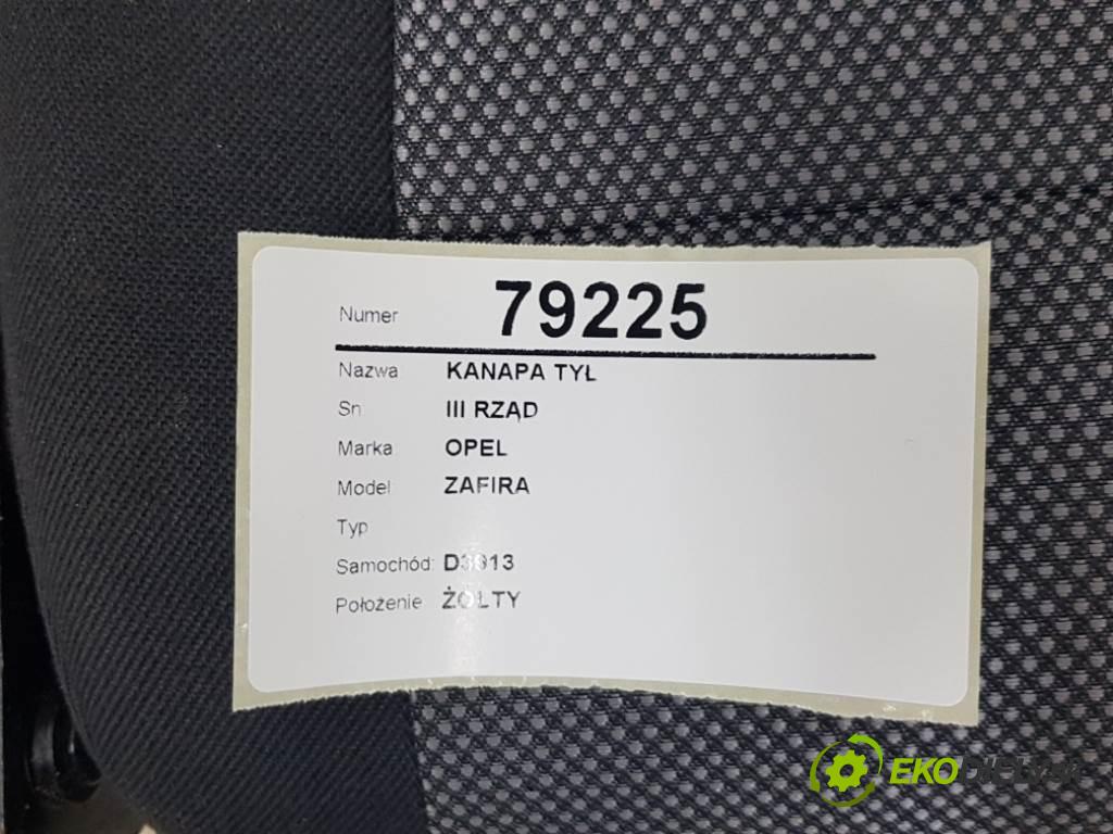 OPEL ZAFIRA  2012 81kW    1686 Sedadlo zad III RZĄD  (Sedačky, sedadlá)