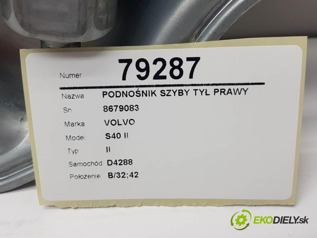 VOLVO S40 II II 2009 80kw II 1560 mechanismus okna zadní část pravý 8679083