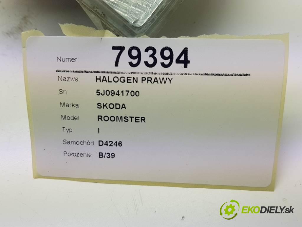 SKODA ROOMSTER I 2008 77kw I 1598 hmlové svetlo, hmlovka pravý 5J0941700