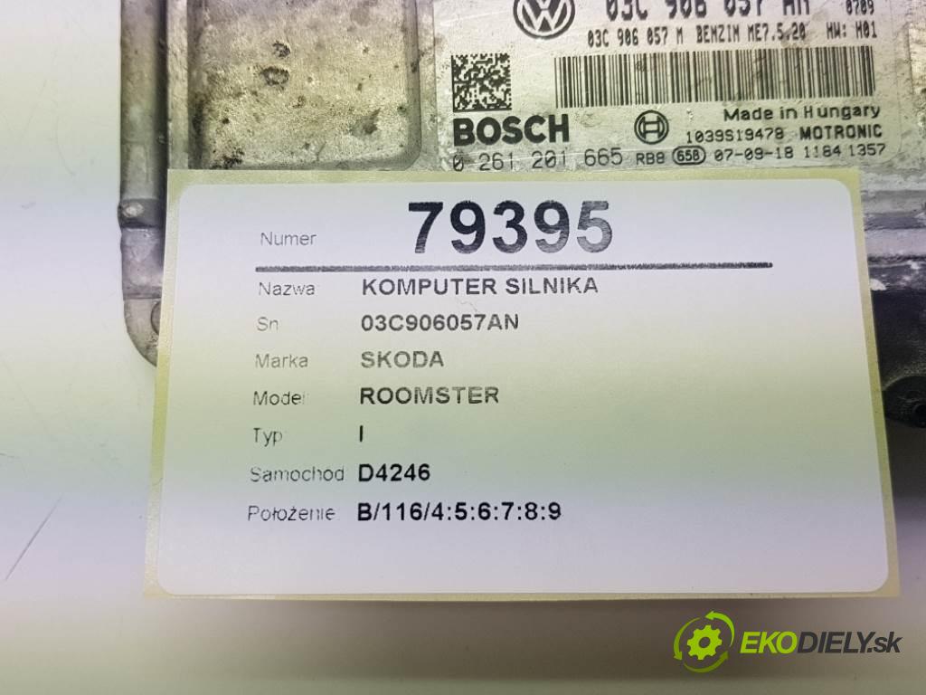SKODA ROOMSTER I 2008 77kw I 1598 riadiaca jednotka Motor 03C906057AN (Riadiace jednotky)