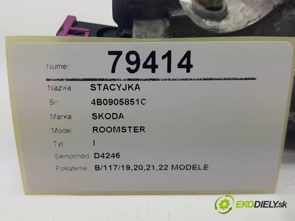 SKODA ROOMSTER I 2008 77kw I 1598 spinačka 4B0905851C (Spínacie skrinky a kľúče)