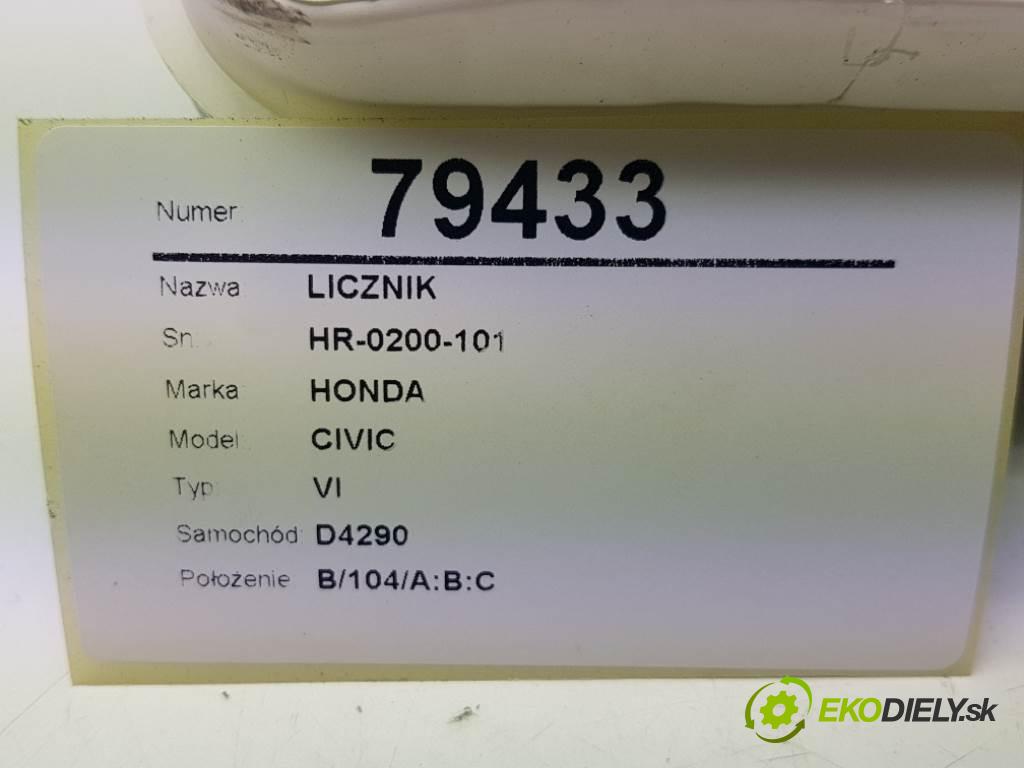 HONDA CIVIC VI 1999 55 kW VI 1396 Prístrojovka HR-0200-101 (Prístrojové dosky, displeje)