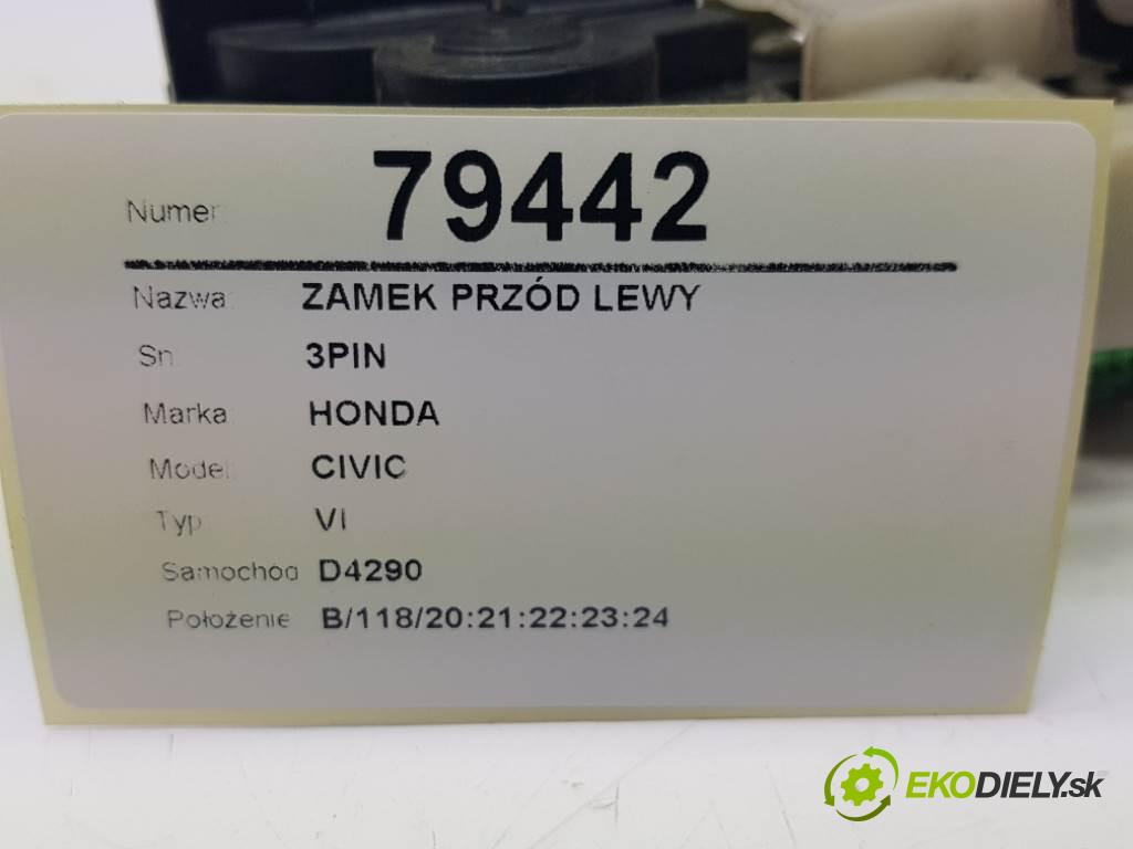 HONDA CIVIC VI 1999 55 kW VI 1396 zámok přední část levý 3PIN