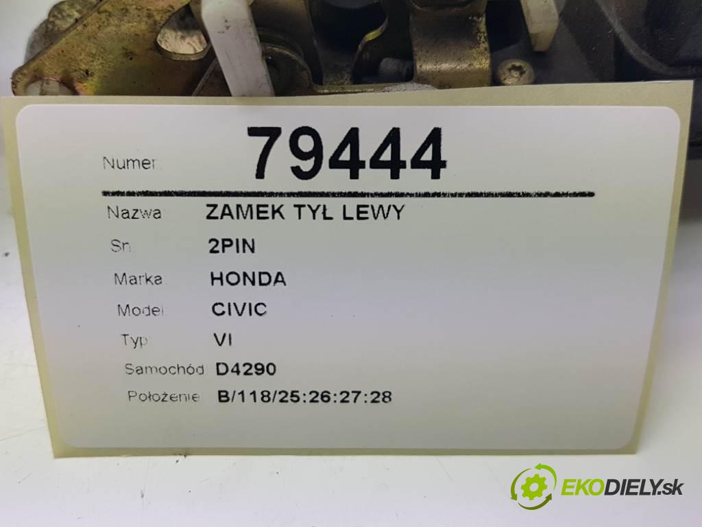 HONDA CIVIC VI 1999 55 kW VI 1396 zámok zadní část levý 2PIN