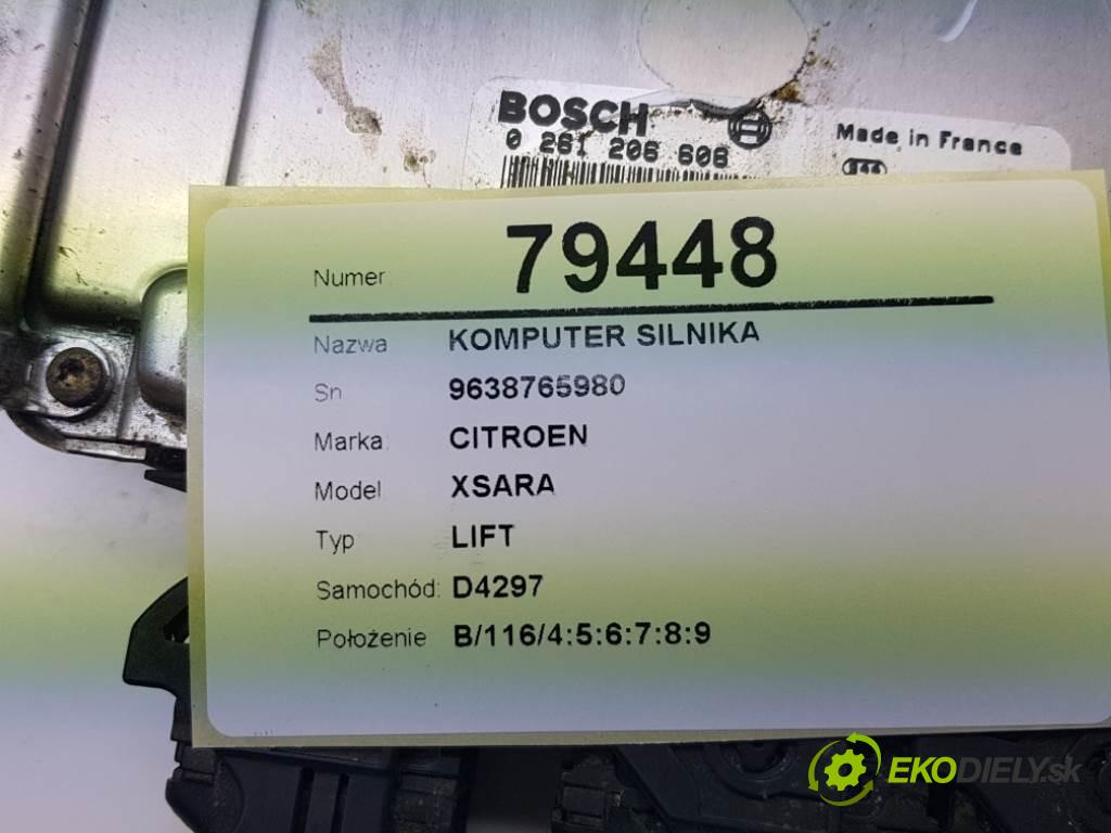 CITROEN XSARA LIFT 2002 80kw LIFT 1586 riadiaca jednotka Motor 9638765980 (Riadiace jednotky)