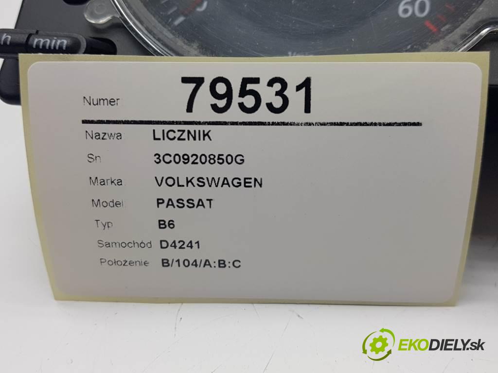 VOLKSWAGEN PASSAT B6 2005 140 kW B6 1968 Prístrojovka 3C0920850G (Prístrojové dosky, displeje)