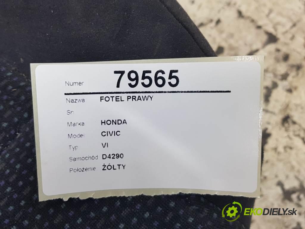 HONDA CIVIC VI 1999 55 kW VI 1396 Sedadlo pravy  (Sedačky, sedadlá)