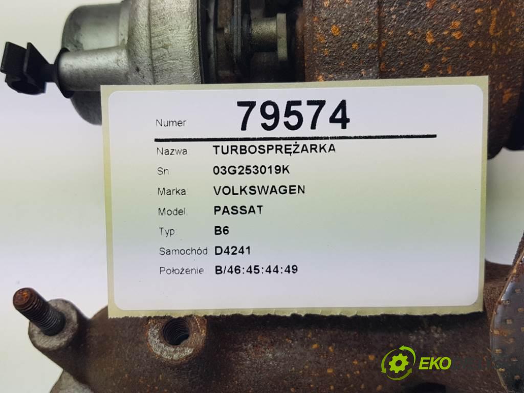 VOLKSWAGEN PASSAT B6 2005 140 kW B6 1968 Turbodúchadlo,turbo 03G253019K (Turbodúchadlá (kompletné))