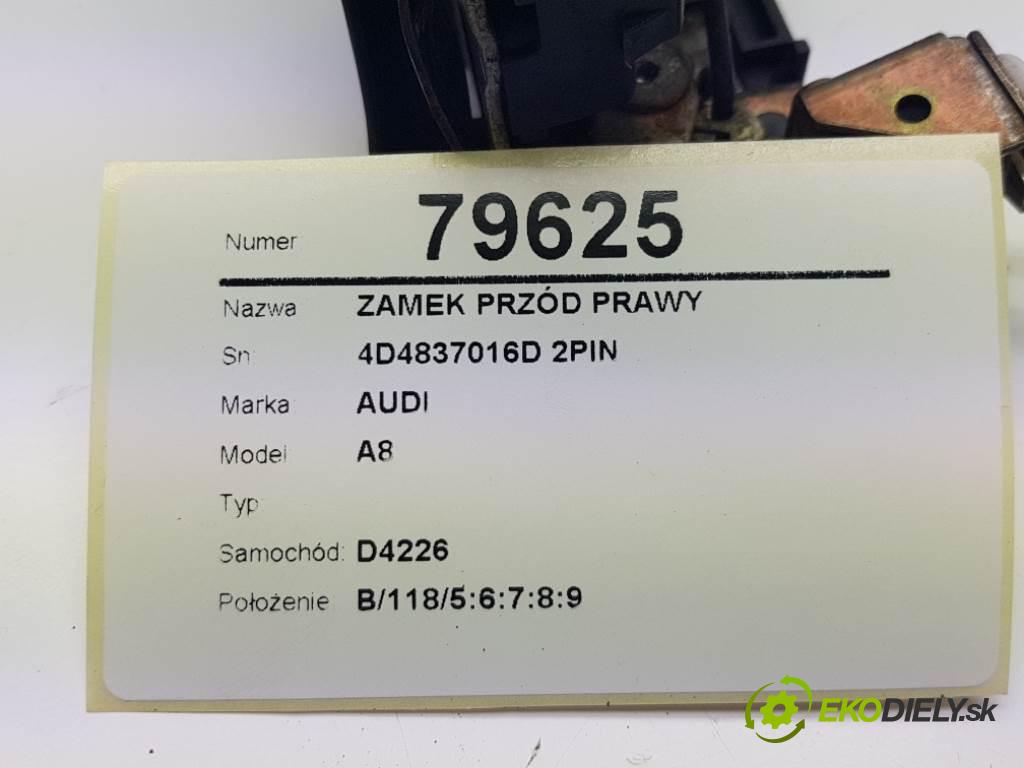 AUDI A8  1999 191kW    3697 zámok přední část pravý 4D4837016D 2PIN