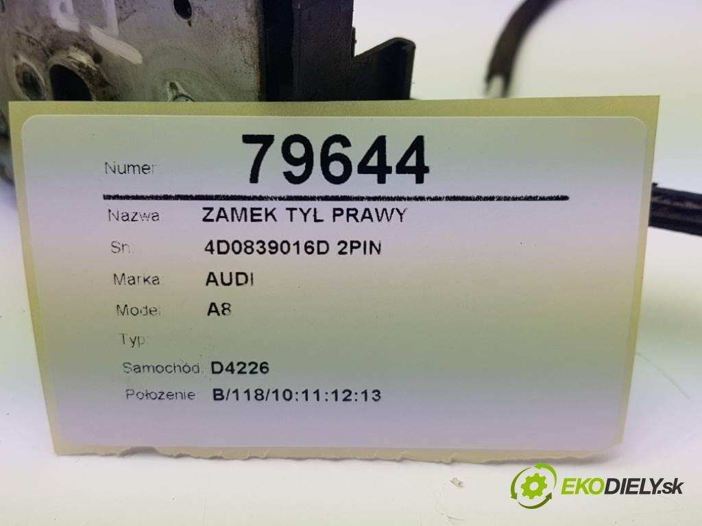 AUDI A8  1999 191kW   3697 zámok zadní část pravý 4D0839016D 2PIN