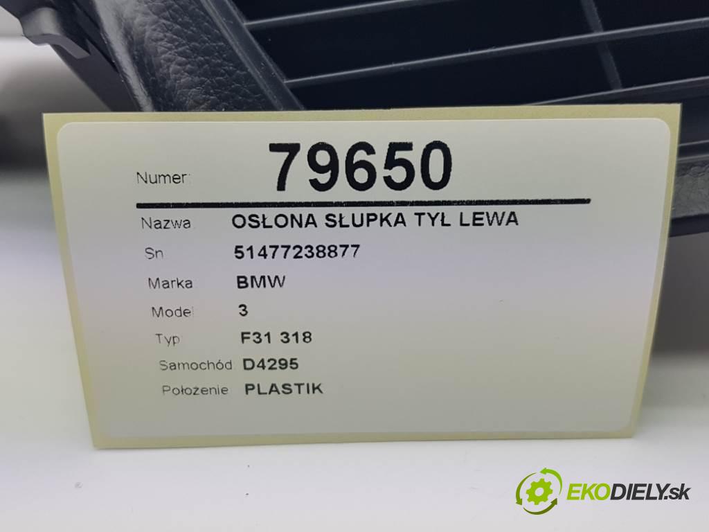 BMW 3 F31 318 2013 105kW F31 318 1995 Clona stĺpika zad ľavá strana 51477238877