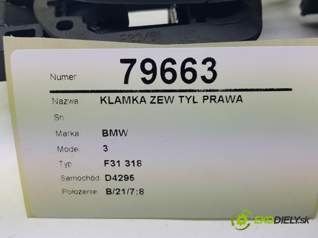 BMW 3 F31 318 2013 105kW F31 318 1995 Kľučka vonkajšia zad pravá