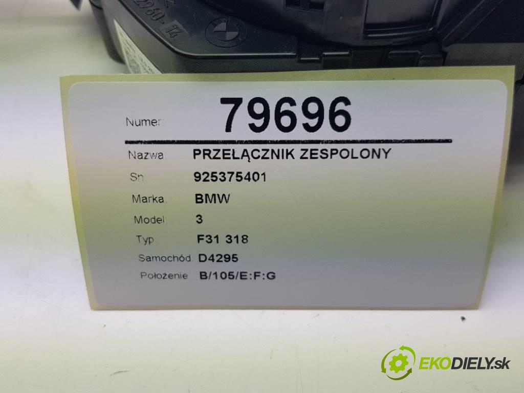 BMW 3 F31 318 2013 105kW F31 318 1995 Prepínač kombinovaný 925375401 (Prepínače, spínače, tlačidlá a ovládače kúrenia)