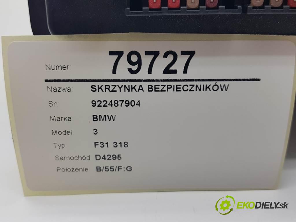 BMW 3 F31 318 2013 105kW F31 318 1995 skříňka poistková 922487904 (Pojistkové skříňky)
