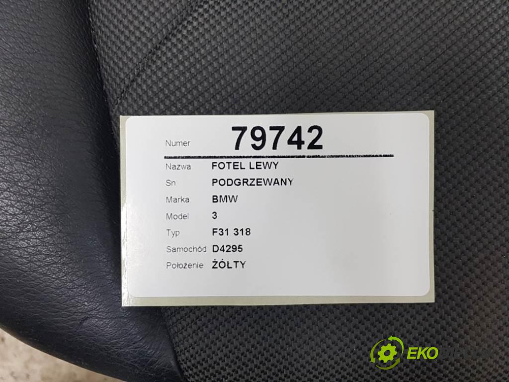 BMW 3 F31 318 2013 105kW F31 318 1995 Sedadlo ľavy PODGRZEWANY (Sedačky, sedadlá)