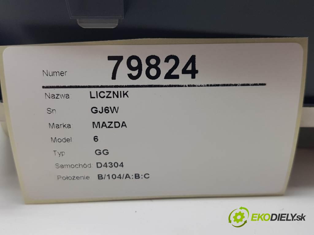 MAZDA 6 GG 2003 136 KM GG 1998 Prístrojovka GJ6W (Prístrojové dosky, displeje)