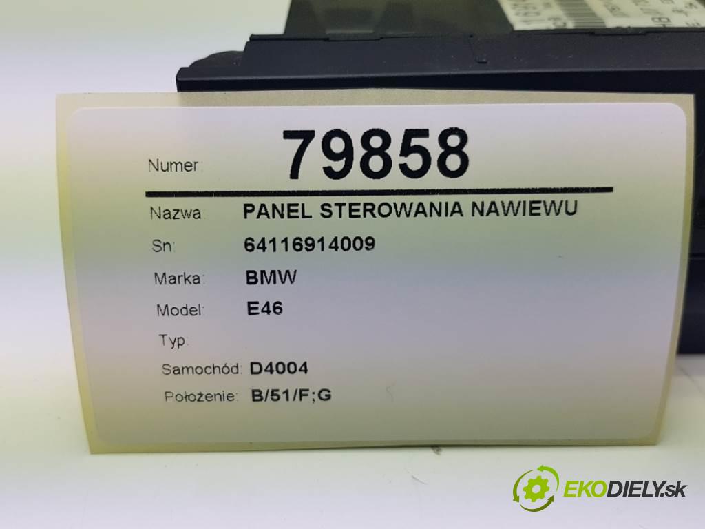 BMW E46   2002 87kW   1895 Panel ovládania kúrenia 64116914009 (Prepínače, spínače, tlačidlá a ovládače kúrenia)