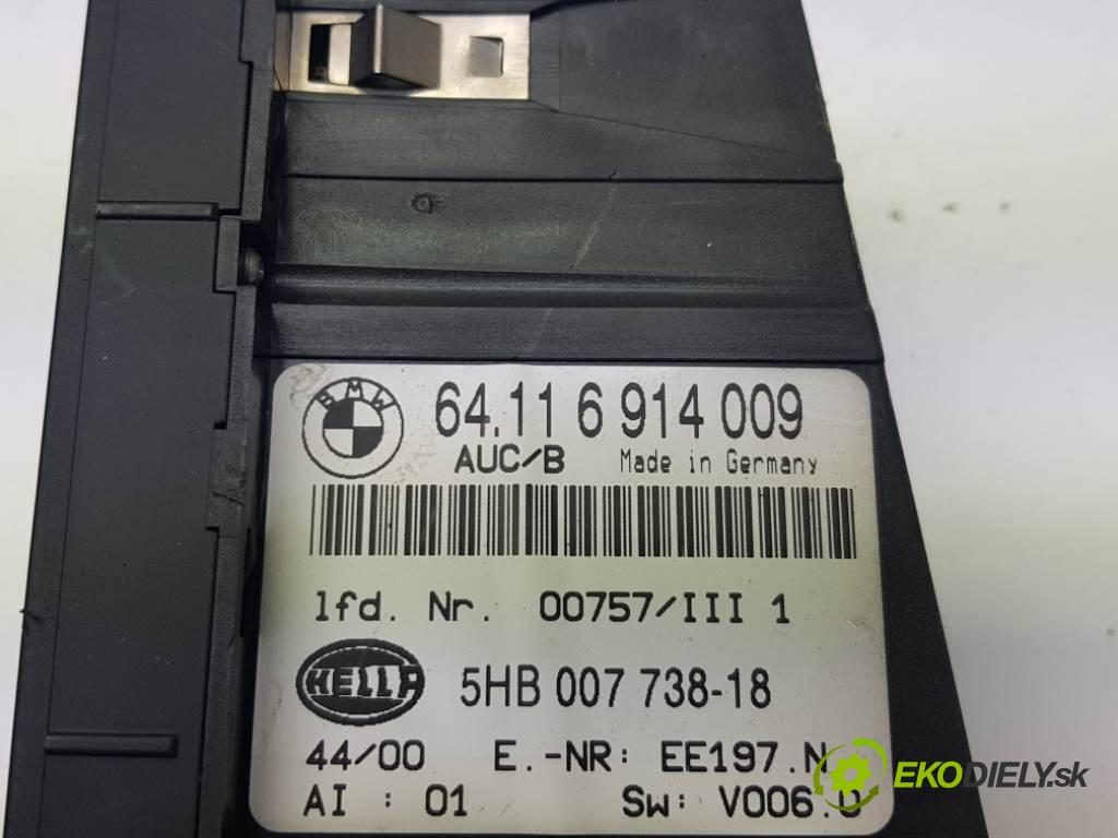 BMW E46   2002 87kW   1895 Panel ovládania kúrenia 64116914009 (Prepínače, spínače, tlačidlá a ovládače kúrenia)
