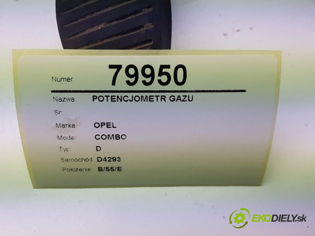 OPEL COMBO D 2016 70 kW D 1248 Potenciometer plynového pedálu  (Pedále)