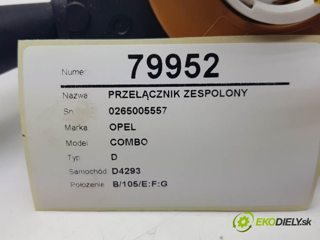 OPEL COMBO D 2016 70 kW D 1248 Prepínač kombinovaný 0265005557 (Prepínače, spínače, tlačidlá a ovládače kúrenia)