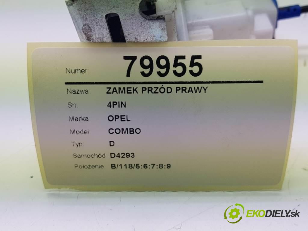 OPEL COMBO D 2016 70 kW D 1248 zámok přední část pravý 4PIN