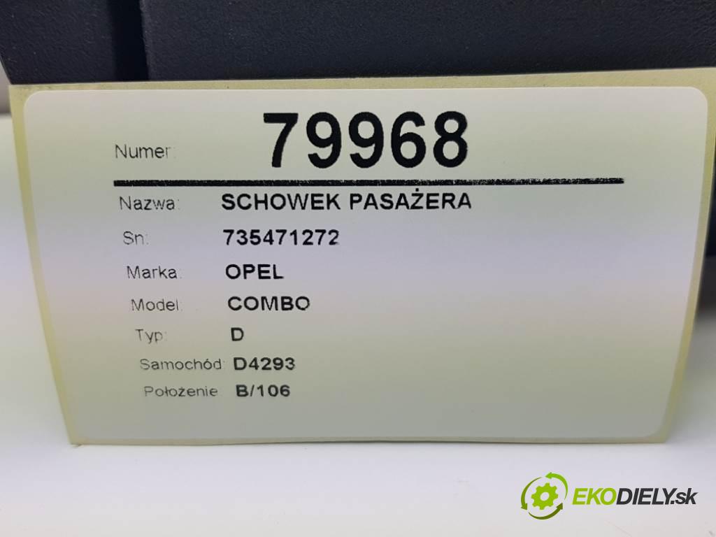 OPEL COMBO D 2016 70 kW D 1248 Priehradka, kastlík spolujazdca 735471272 (Priehradky, kastlíky)