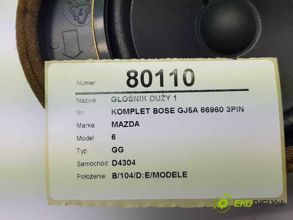 MAZDA 6 GG 2003 136 KM GG 1998 reproduktor VEĽKÉ: 1 KOMPLET BOSE GJ5A 66960 3PIN