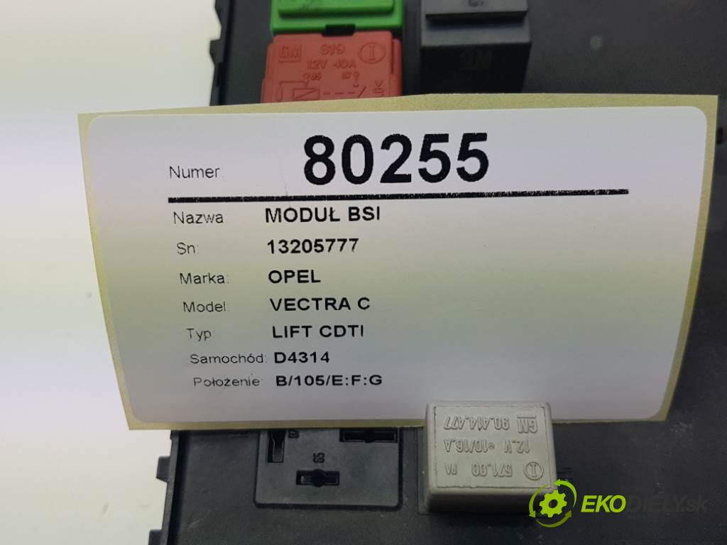 OPEL VECTRA C LIFT CDTI 2008 150 KM LIFT CDTI 1910 modul BSI 13205777 (Pojistkové skříňky)