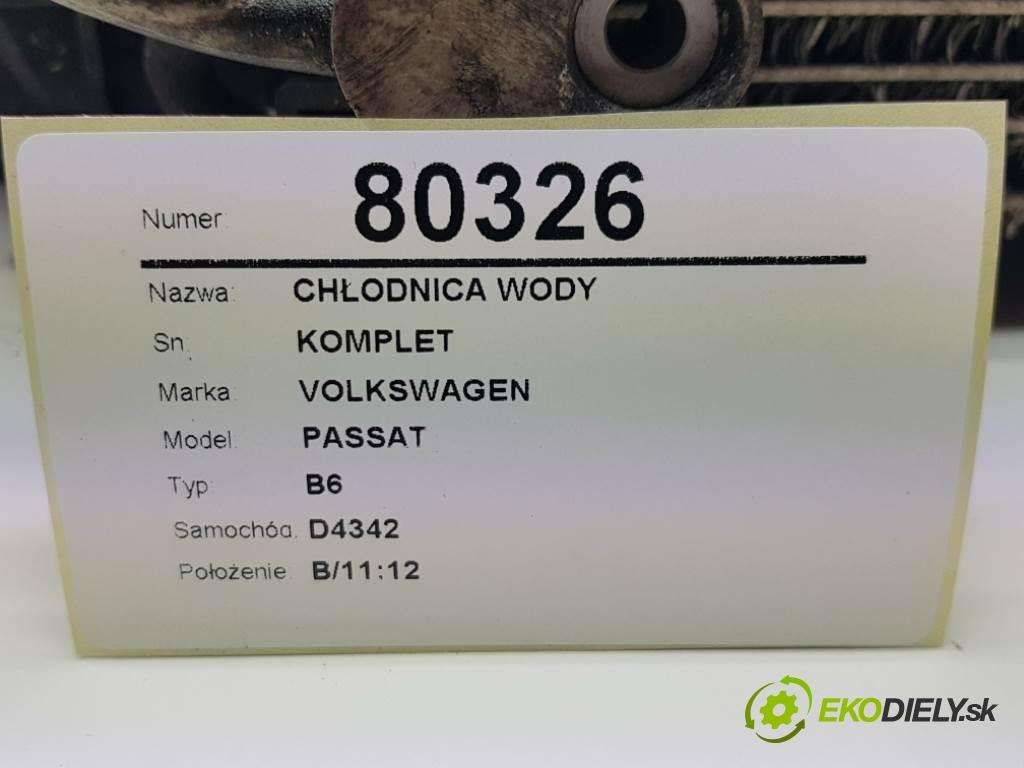 VOLKSWAGEN PASSAT B6 2006 77kW B6 1896 Chladič vody KOMPLET  (Chladiče vody)