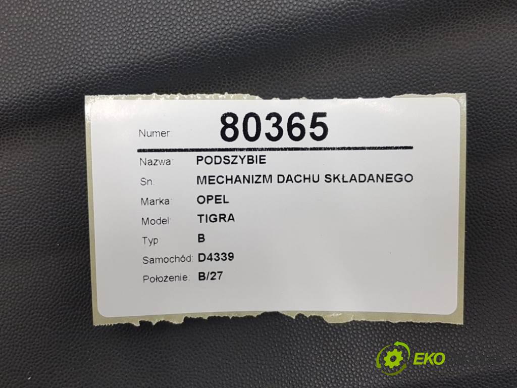 OPEL TIGRA B 2005 90 kW B 1354 Torpédo, plast pod čelné okno MECHANIZM DACHU SKŁADANEGO (Torpéda)