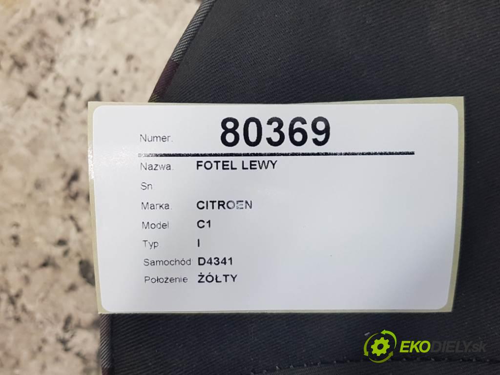CITROEN C1 I 2009 50kW I 998 Sedadlo ľavy  (Sedačky, sedadlá)
