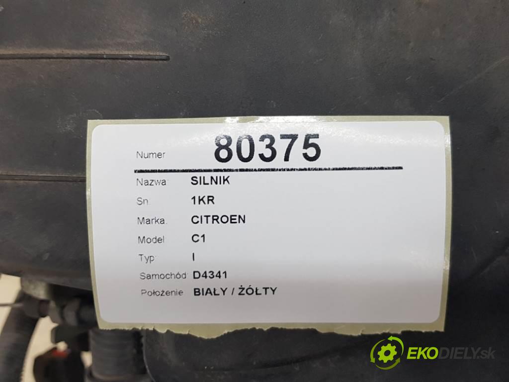 CITROEN C1 I 2009 50kW I 998 Motor 1KR  (Motory (kompletné))