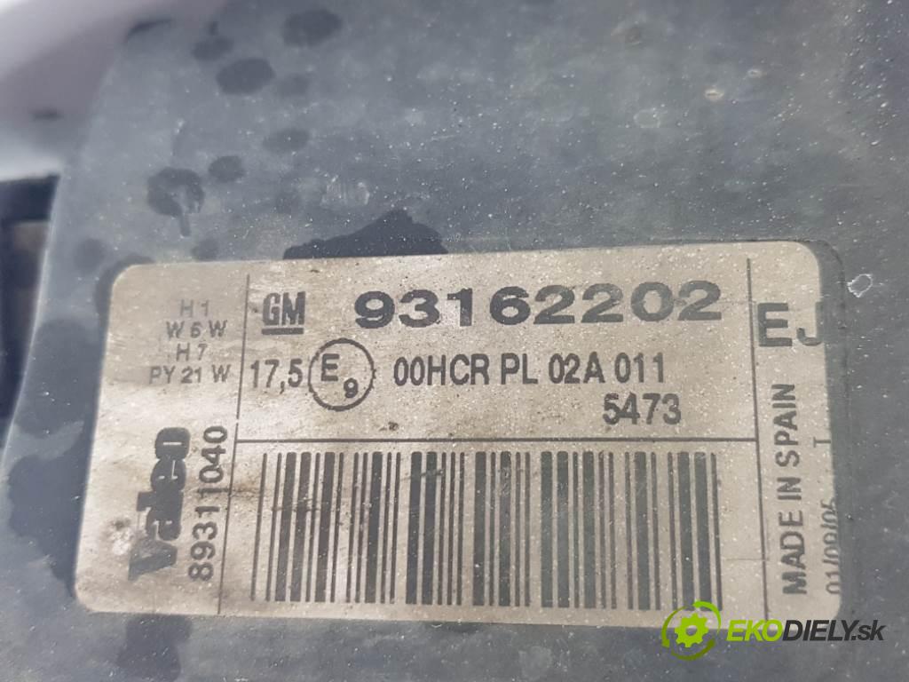OPEL TIGRA B 2005 90 kW B 1354 Svetlomet pravy 93162202 (Pravé)