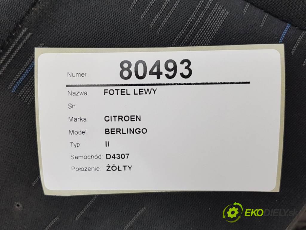 CITROEN BERLINGO II 2012 90 kW II 1560 Sedadlo ľavy  (Sedačky, sedadlá)