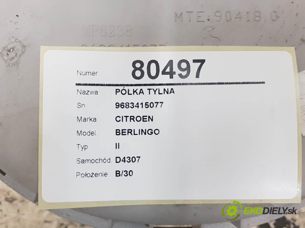 CITROEN BERLINGO II 2012 90 kW II 1560 Pláto zadná 9683415077 (Pláta zadné)