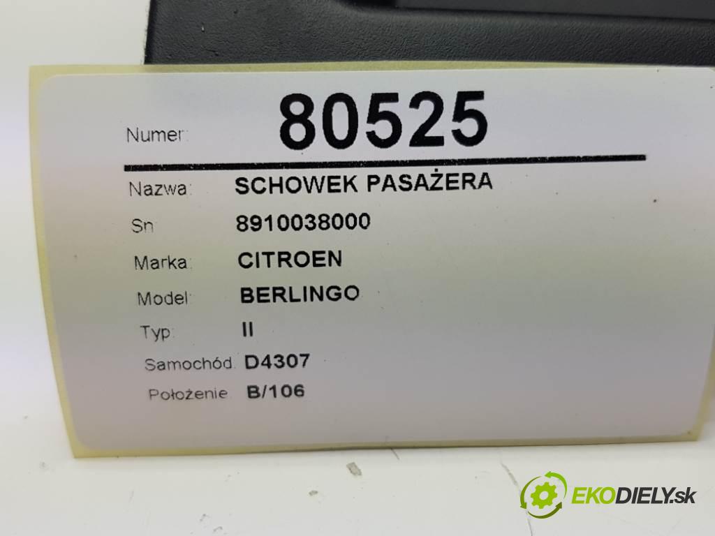 CITROEN BERLINGO II 2012 90 kW II 1560 Priehradka, kastlík spolujazdca 8910038000 (Priehradky, kastlíky)
