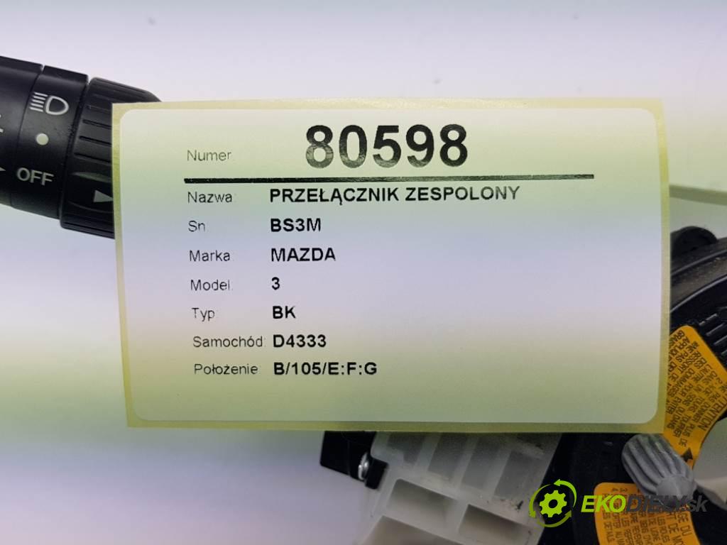 MAZDA 3 BK 2006 77kW BK 1598 Prepínač kombinovaný BS3M (Prepínače, spínače, tlačidlá a ovládače kúrenia)