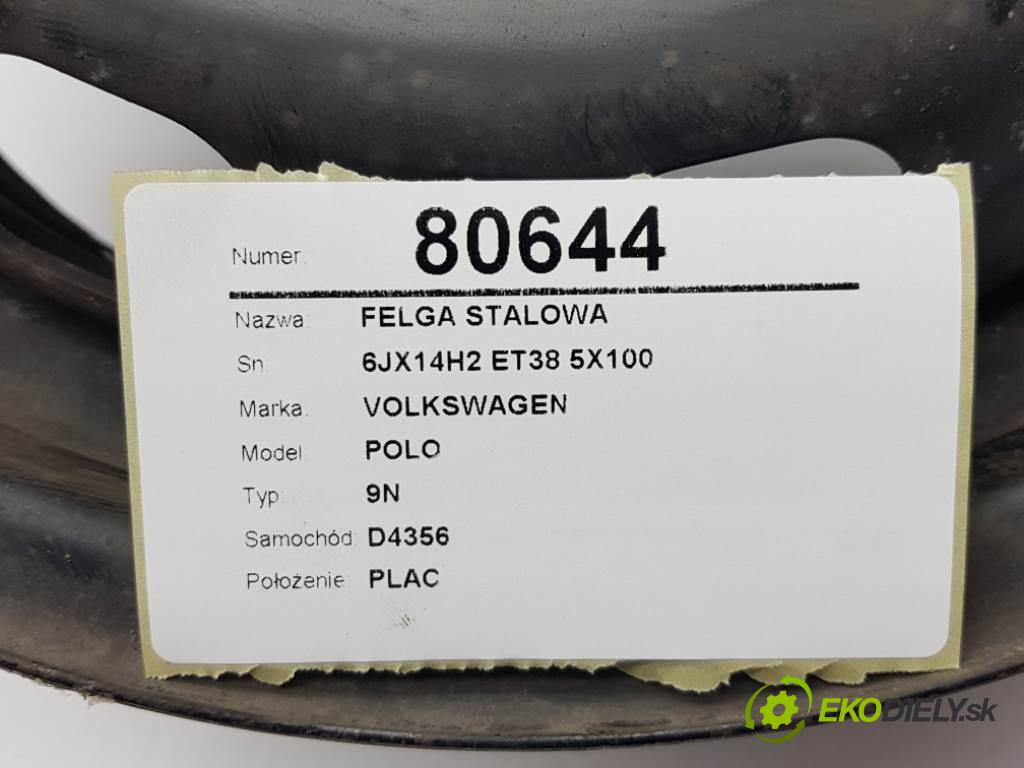 VOLKSWAGEN POLO 9N 2003 47kW 9N 1198 disk (OCEL 6JX14H2 ET38 5X100